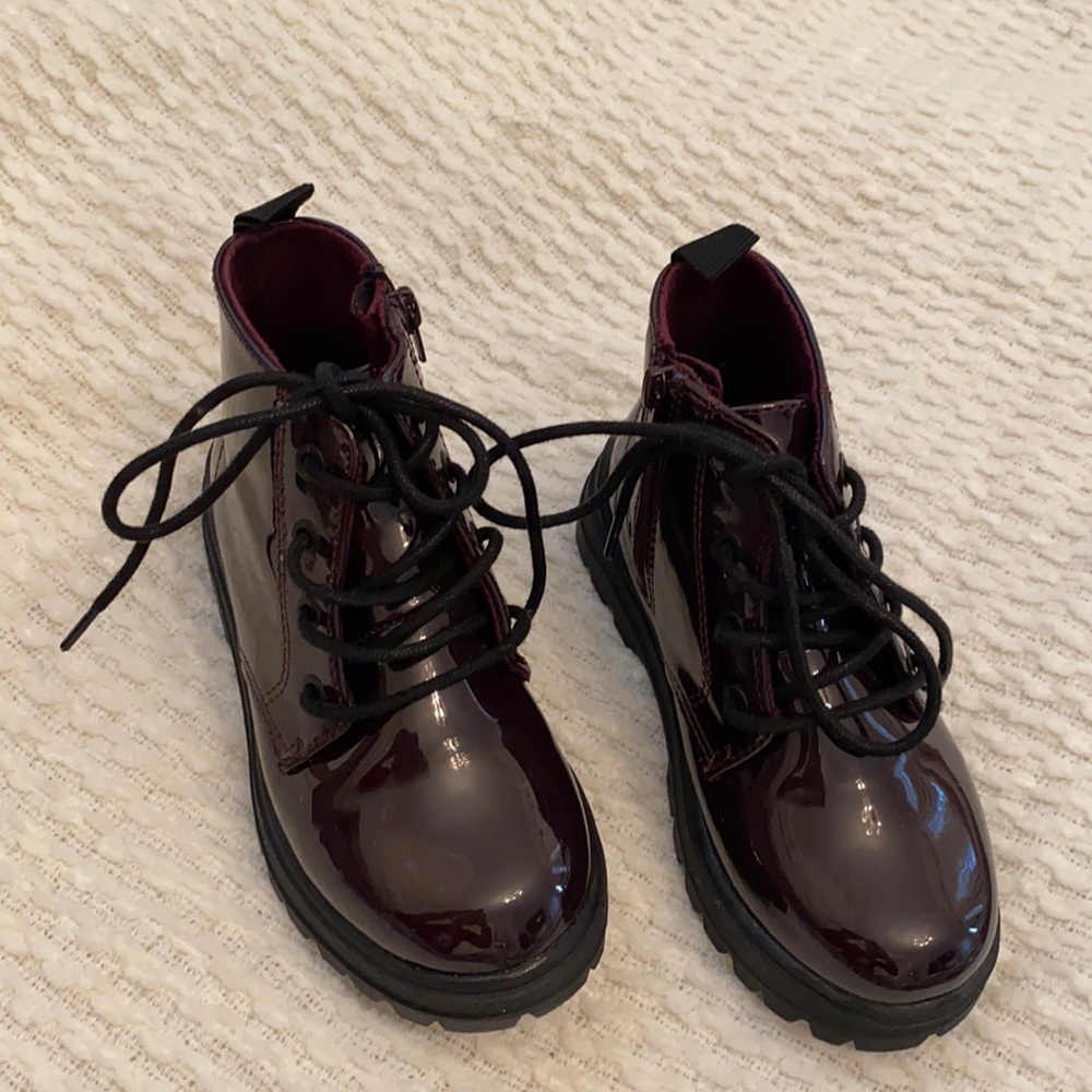 Zara toddler burgundy combat boots